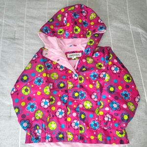 London Fog Girls Pink Floral Hooded Jacket Coat 6